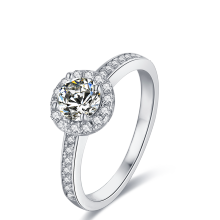 Ring Moisssanite High Quality Lady Jewelry 925 Sterling Silver Moissanite Ring